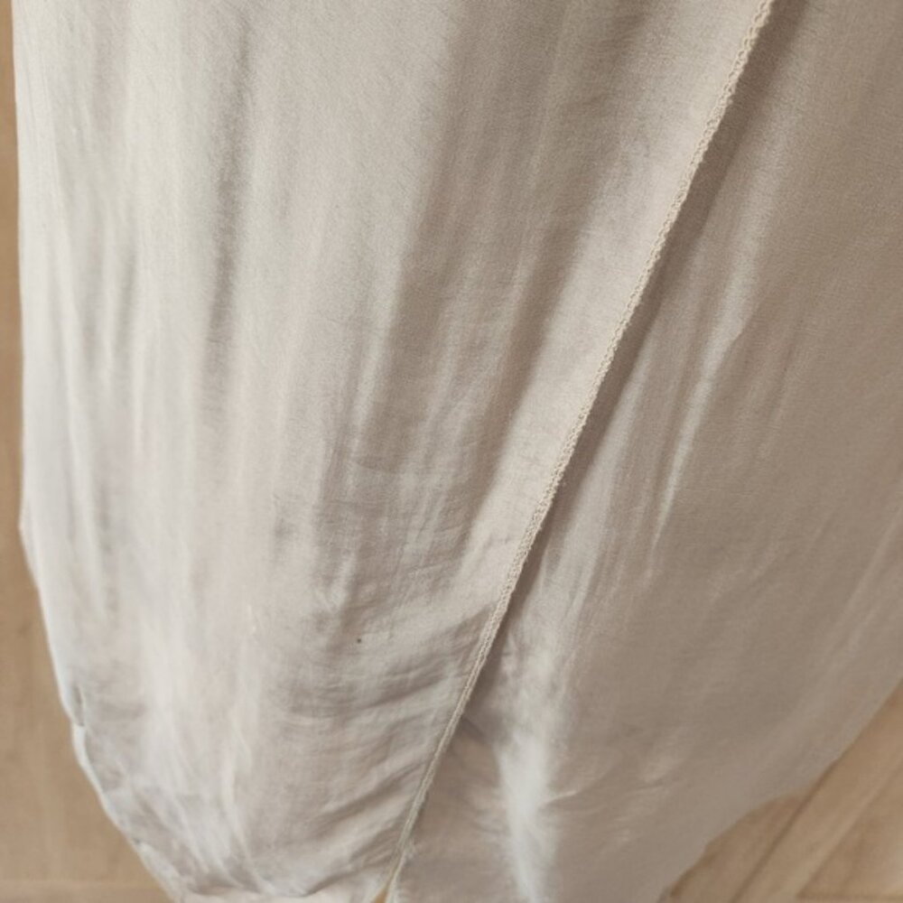 Made in Italy silk Embellished Tank Top Neutral Sheer Overlay whimsical fairy - Picture 5 of 10